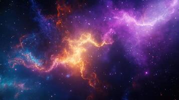 Cosmic Nebula with Swirling Gaseous Clouds and Scattered Stars photo