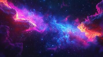 Cosmic Nebula with Vibrant Hues and Scattered Stars photo