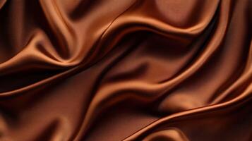 Abstract Draped Brown Satin Fabric Texture photo