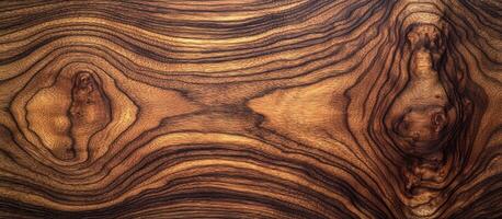 Closeup of Richly-Grained Dark Wood with Swirling Patterns photo