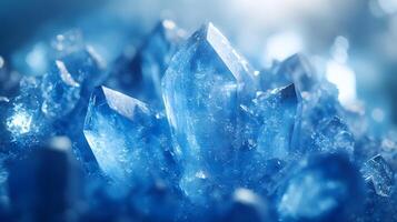 Detailed macro view reveals delicate ice crystal formations with translucent blue frost patterns, showcasing geometric structures and ethereal frozen shapes in natural mineral arrangements. pristine photo