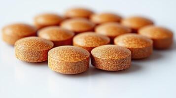 A striking display of orange tablets highlighting their smooth texture and shine photo