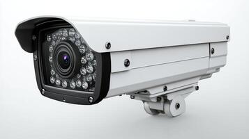 A high-tech security camera is poised for monitoring and protection of property photo