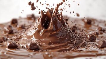 Rich chocolate erupts in a luscious, melty splash, inviting sweet cravings photo