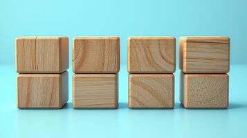 Stack of evenly designed wooden blocks creates a playful and artistic arrangement photo