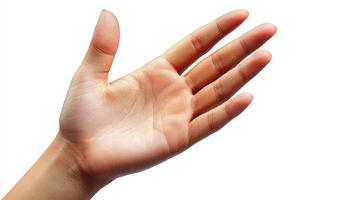 A hand extends, palm open, inviting connection and interaction with tenderness photo