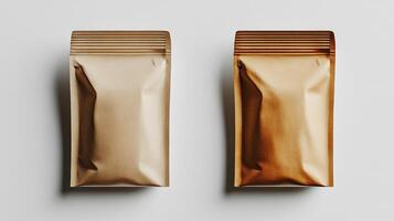 Two shiny metallic packages creating a striking visual contrast together photo