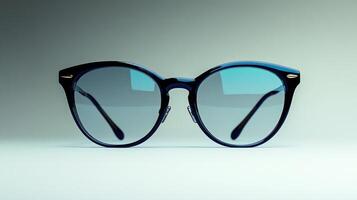Chic sunglasses resting on a smooth surface with a gentle gradient behind photo