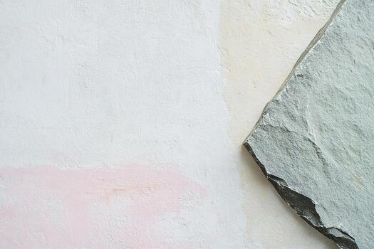 Minimalist Nordic design featuring smooth stone texture in soft gray with pastel accents creating a tranquil atmosphere for modern aesthetics photo