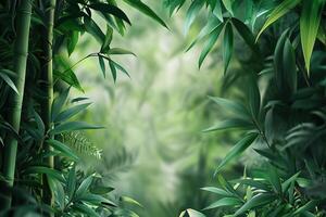 Experience tranquility and rejuvenation in a lush wellness retreat surrounded by calming greenery and soft natural light photo