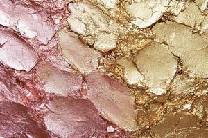 Luxurious abstract backdrop featuring shimmering gold and rose gold tones with sparkling light reflections ideal for elegant designs and text overlays photo