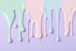 Colorful drips of pastel nail polish create a cheerful and playful background with ample space for creative text overlays photo