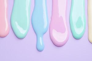 Vibrant pastel drips of nail polish create a cheerful backdrop perfect for playful text and creative designs in ultra-HD resolution photo