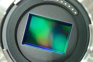 a close up of a camera image sensor photo