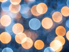 Abstract circular bokeh background, defocused lights in the city photo