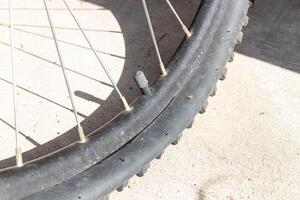 airless bicycle wheels , Bicycle wheel and tire of a bicycle close-up. Selective focus. photo