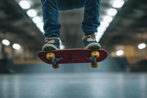 A person on a skateboard in the air photo