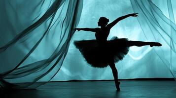 A silhouette of a ballerina practicing photo