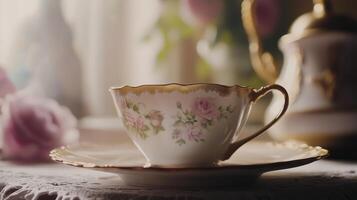 bridgerton tea cups and flower photo
