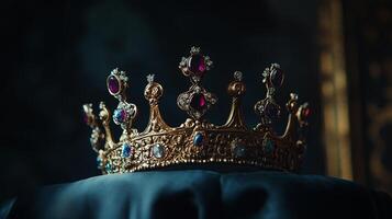 Crown embellished with sparkling gems stands out photo