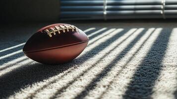 A Close-Up View of an American Football Closeup photo