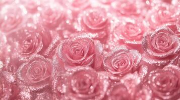 Pink metallic glitter rose photo