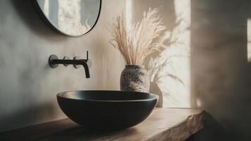 A modern dark basin design photo