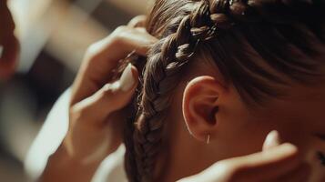 Close-up shots of a hair stylist closeup photo