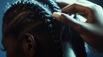 Close-up shots of a hair stylist photo