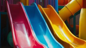Colorful Playground Slides Playtime photo