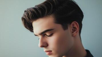A young man with styled hair photo