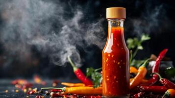 Flaming Hot Spicy Sauce Background photo