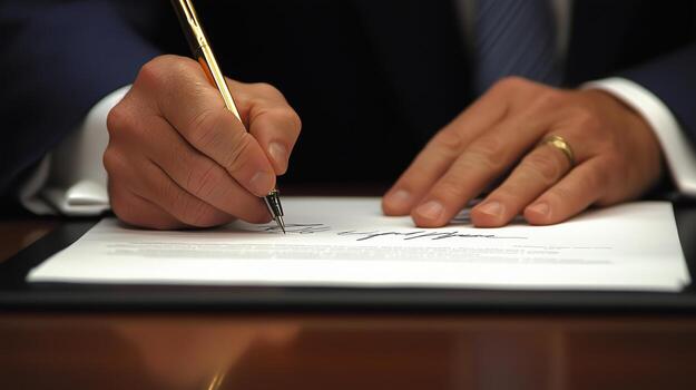 Close-up of a businessman in a suit photo