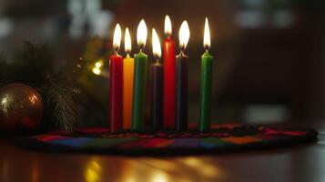 A traditional Kwanzaa kinara photo