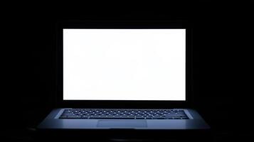 Laptop computer with a blank screen isolated photo
