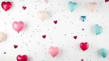 Heart Shaped Balloons Background for Valentines Day photo