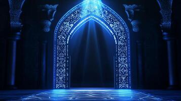 Arabic Archway with Blue Light photo