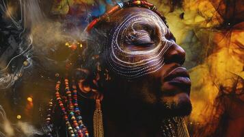 African ritual spiritual shaman - By photo