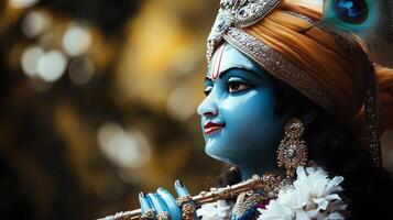 Krishna in fantasy style. Religious concept photo