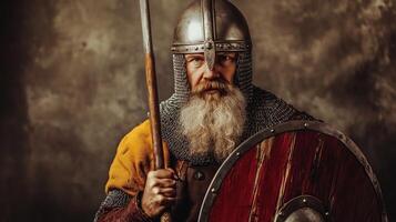 portrait of a viking warrior medieval lifestyles photo