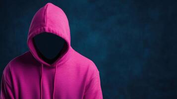 Anonymous Hacker Manipulating Stock Market Data in Dark Room Symbolizing Cybersecurity Threats and Digital Crime in Modern Technology Environment with Hoodie and Abstract Background photo