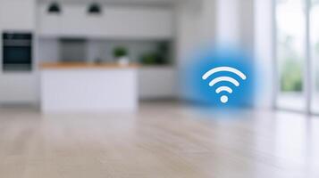 Modern Smart Home Interior Featuring Integrated Devices and Wireless Connectivity for Efficient, Automated Living Spaces and Seamless Digital Control, Highlighting Contemporary Design Trends photo