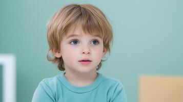 Young Child with Apraxia Receiving Assistance in a Calm Setting, Highlighting Early Childhood Development Support and Therapy Concepts photo
