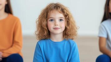 Child With Expressive Language Disorder in Classroom Setting Highlighting Communication Challenges and Emotional Expression in Educational Environment With Diverse Group of Students photo