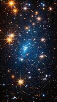 Cosmic nebulas illuminate the night sky with brilliant stars and deep space colors photo
