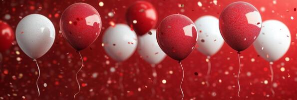 Colorful balloons with sparkles celebrating a festive occasion in a vibrant atmosphere photo