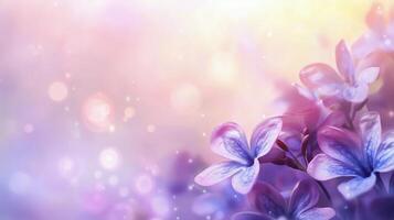 Vibrant purple flowers with soft focus background during spring season photo