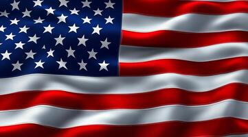 Waves of the American flag flutter against the sky in a display of national pride photo