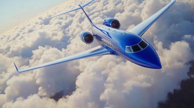 negocio chorro volador mediante el nubes durante un claro tiempo de día cielo foto