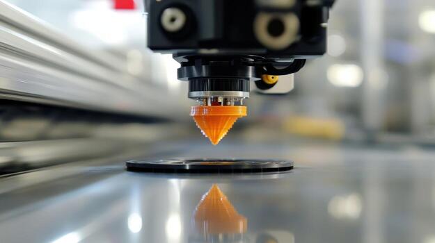 A closeup of a 3D printed spare part created onsite emphasizing the revolutionary shift toward immediate replacements and reduced lead times as part of a predictive maintenance strategy photo